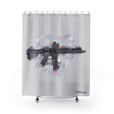 Defending Freedom - Ohio - AR-15 State Shower Curtains - White State