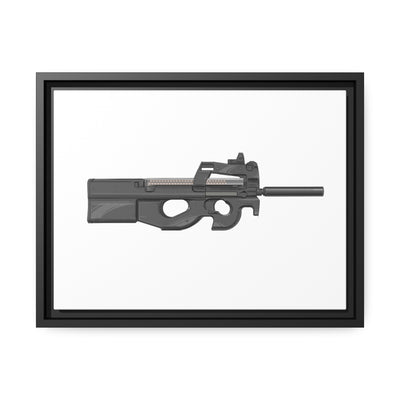 Secret Service Subgun - Bullpup 5.7x28mm Painting - Black Framed Wrapped Canvas - Value Collection