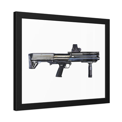 Tactical Bullpup Shotgun Painting - Just The Piece - Black Frame - Value Collection