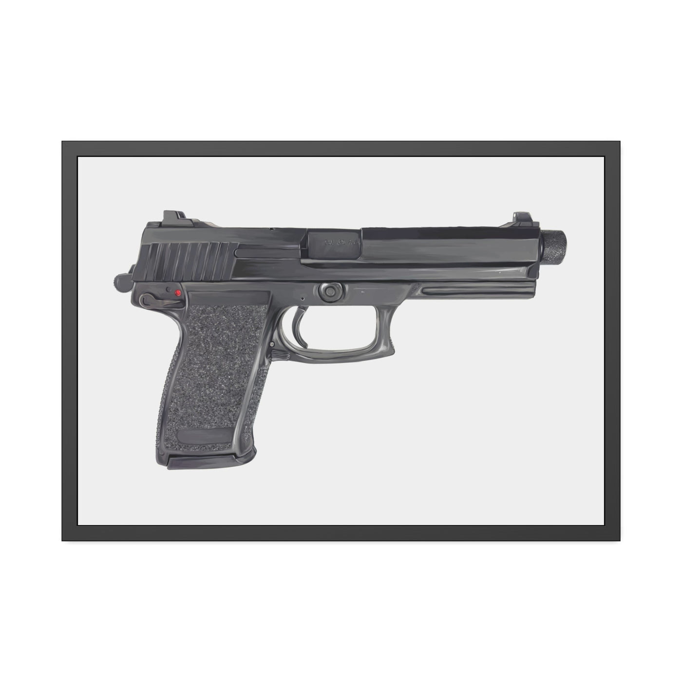 Tactical .45 ACP Poly Pistol Painting - Just The Piece - Black Frame - Value Collection