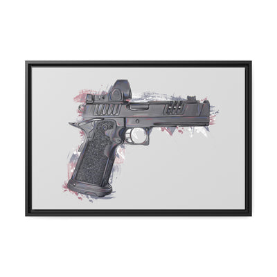 2011 Delta Pistol Painting - Black Framed Wrapped Canvas - Value Collection