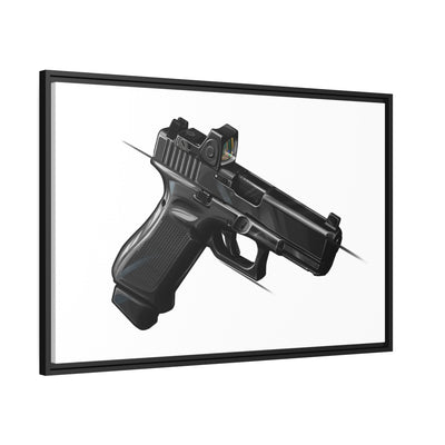 The Last Resort - OG Black Poly Pistol Painting - Just The Piece - Black Framed Wrapped Canvas - Value Collection