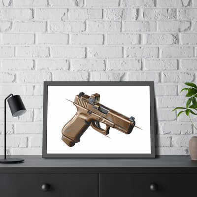 The Last Resort - OG Tan Poly Pistol Painting - Just The Piece - Black Frame - Value Collection