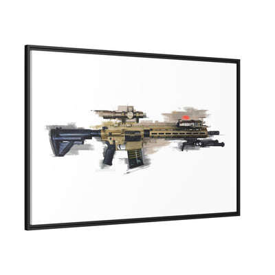 German 7.62x51mm AR10 Battle Rifle Painting - Black Framed Wrapped Canvas - Value Collection