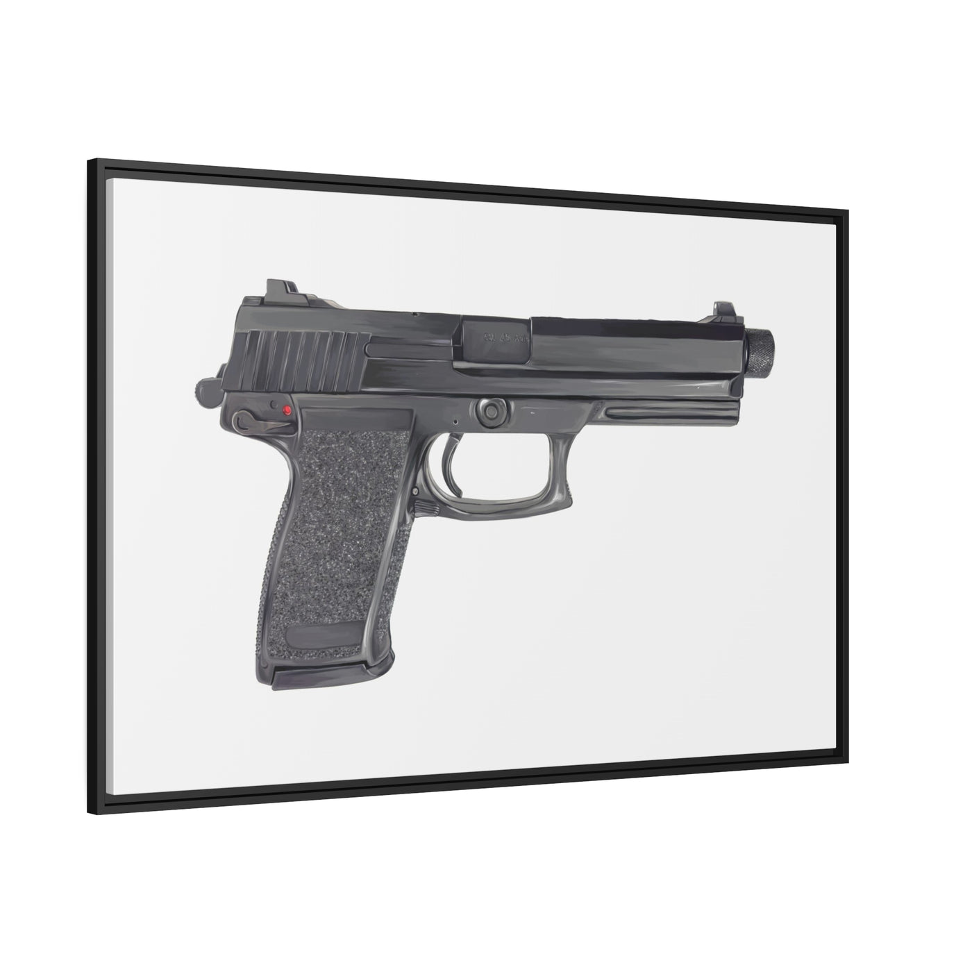 Tactical .45 ACP Poly Pistol Painting - Just The Piece - Black Framed Wrapped Canvas - Value Collection