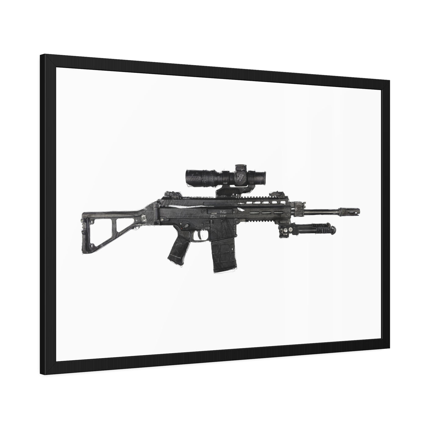 The Urban Sniper Painting - Just The Piece - Black Frame - Value Collection