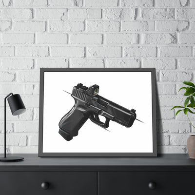 The Last Resort - OG Black Poly Pistol Painting - Just The Piece - Black Frame - Value Collection