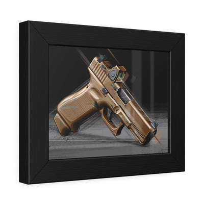 The Last Resort - OG Tan Poly Pistol Painting - Black Frame - Value Collection