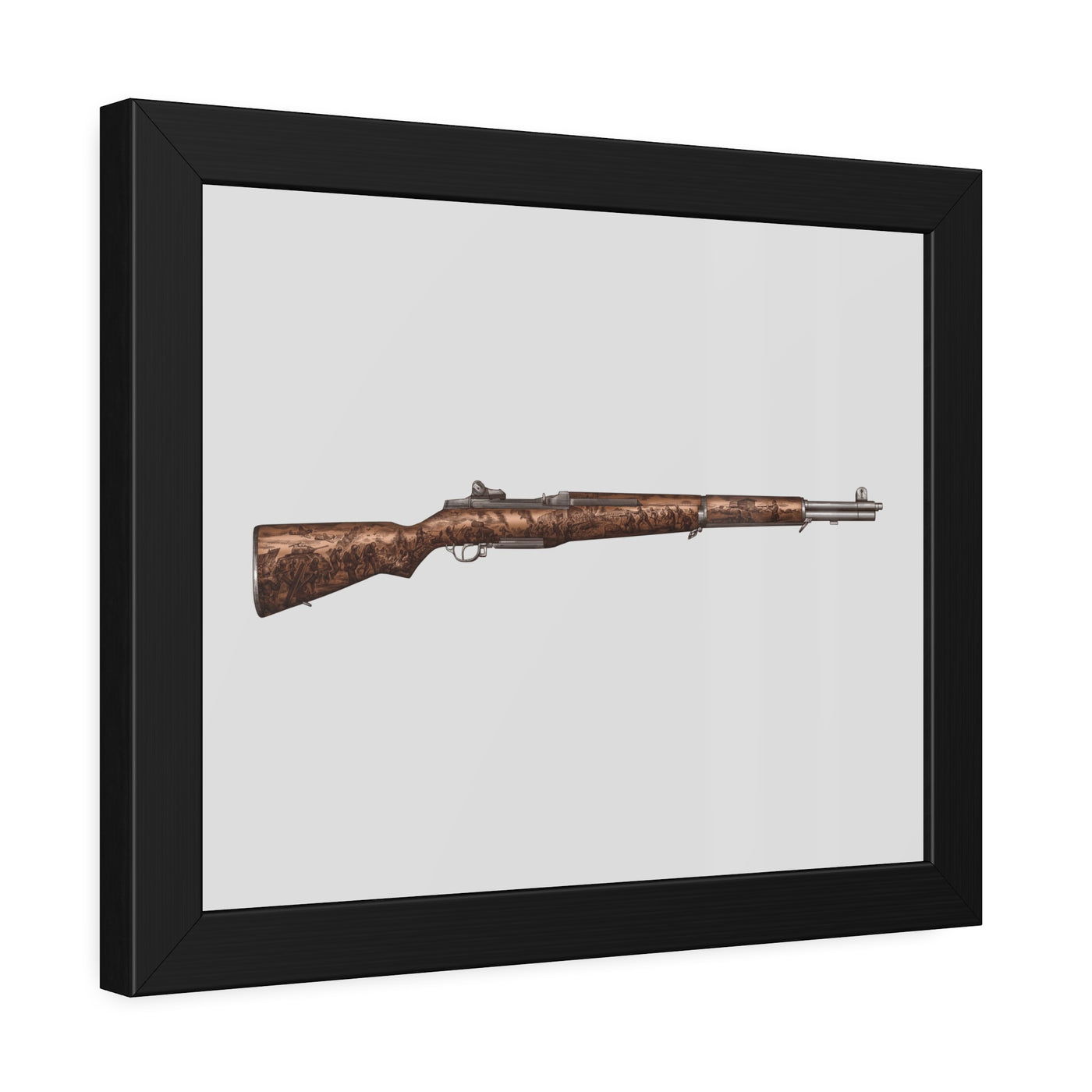 Honoring The Brave / M1 Garand / World War II D-Day Painting - Just The Piece - Black Frame - Value Collection