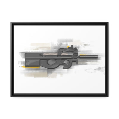 Secret Service Subgun - Bullpup 5.7x28mm Painting - Black Framed Wrapped Canvas - Value Collection