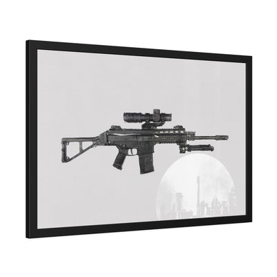 The Urban Sniper Painting - White Background - Black Frame - Value Collection