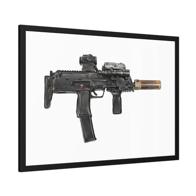 German 4.6x30mm Sub Machine Gun Painting - Just The Piece - Black Frame - Value Collection