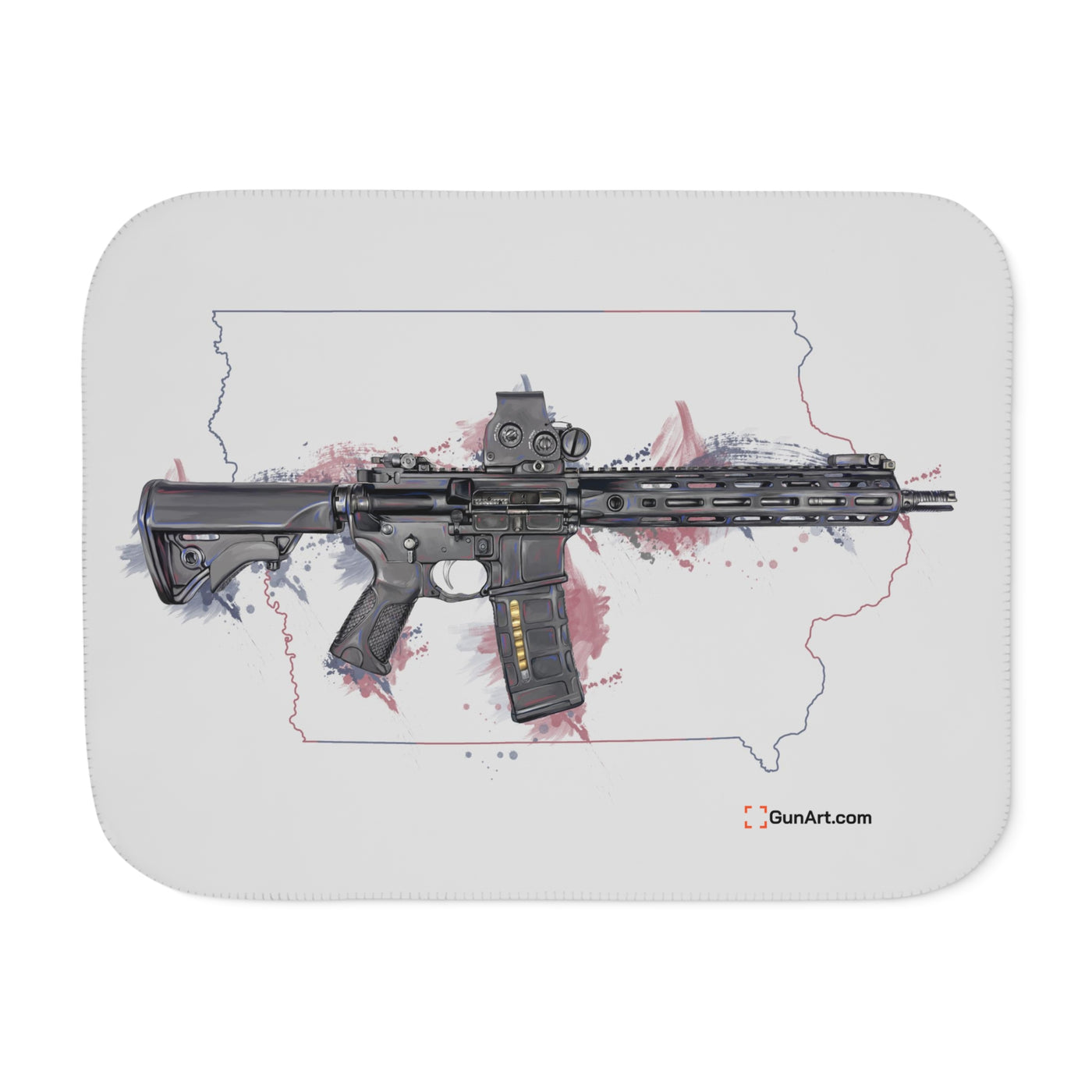 Defending Freedom - Iowa - AR-15 State Sherpa Blanket - Colored State