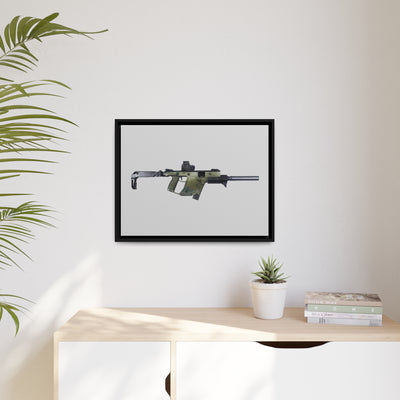 The Vindicator - Suppressed SMG Painting - Just The Piece - Black Framed Wrapped Canvas - Value Collection