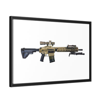 German 7.62x51mm AR10 Battle Rifle Painting - Just The Piece - Black Framed Wrapped Canvas - Value Collection