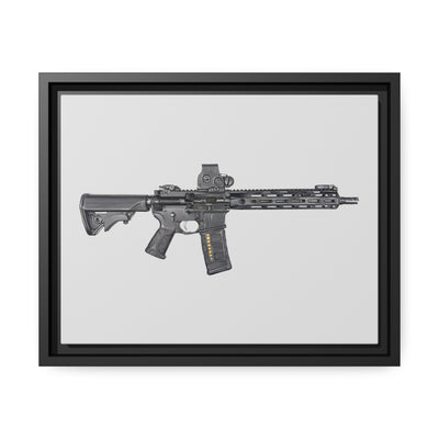 Defending Freedom - AR-15 State Painting - Just The Piece - Black Framed Wrapped Canvas - Value Collection