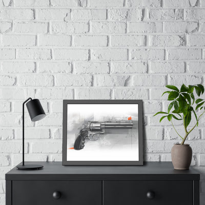 Stainless .44 Mag Revolver Painting - Black Frame - Value Collection