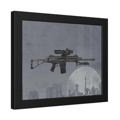 The Urban Sniper Painting - Grey Background - Black Frame - Value Collection