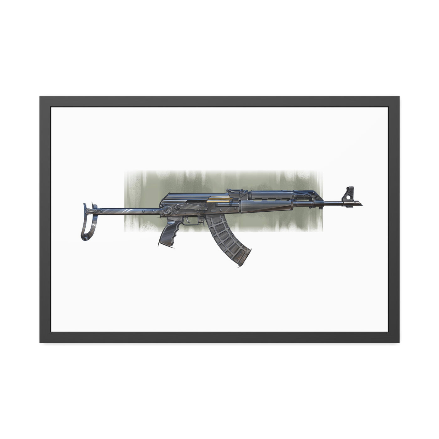 The Paratrooper / AK-47 Underfolder Painting - Black Frame - Value Collection