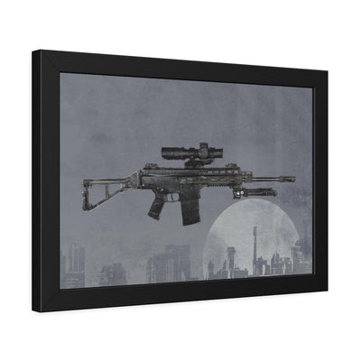 The Urban Sniper Painting - Grey Background - Black Frame - Value Collection