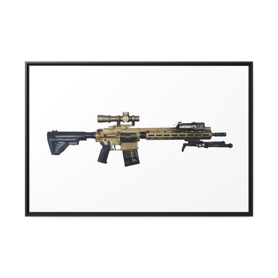 German 7.62x51mm AR10 Battle Rifle Painting - Just The Piece - Black Framed Wrapped Canvas - Value Collection