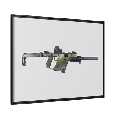 The Vindicator - Suppressed SMG Painting - Just The Piece - Black Framed Wrapped Canvas - Value Collection