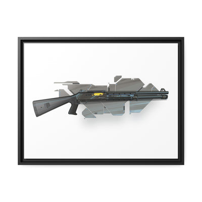 Special Ops Shotgun 12 Gauge Painting - Black Framed Wrapped Canvas - Value Collection