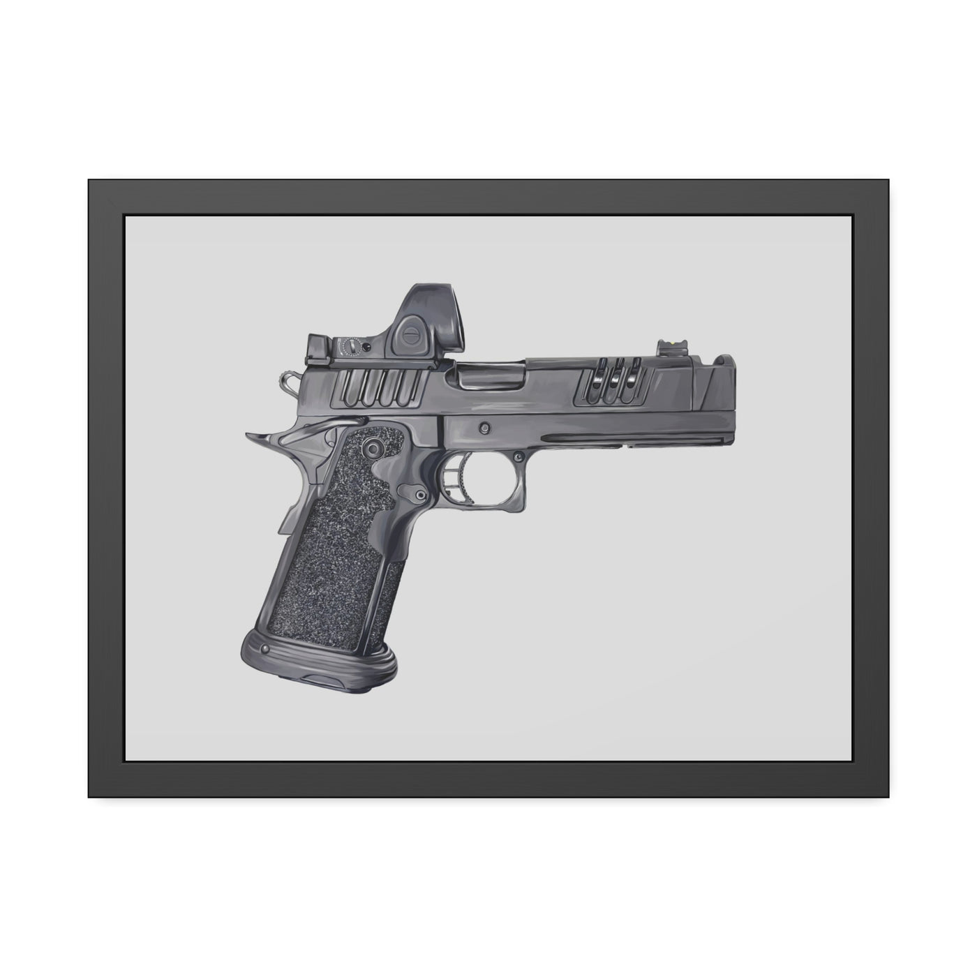 2011 Delta Pistol Painting - Just The Piece - Black Frame - Value Collection