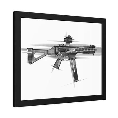 .45 Cal SMG Painting - Black Frame - Value Collection