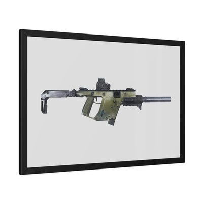 The Vindicator - Suppressed SMG Painting - Just The Piece - Black Frame - Value Collection