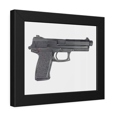 Tactical .45 ACP Poly Pistol Painting - Just The Piece - Black Frame - Value Collection