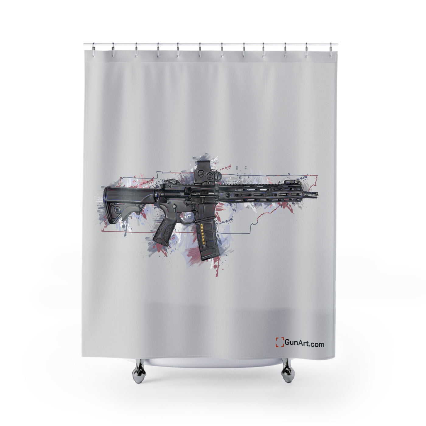 Defending Freedom - Tennessee - AR-15 State Shower Curtains - Colored State