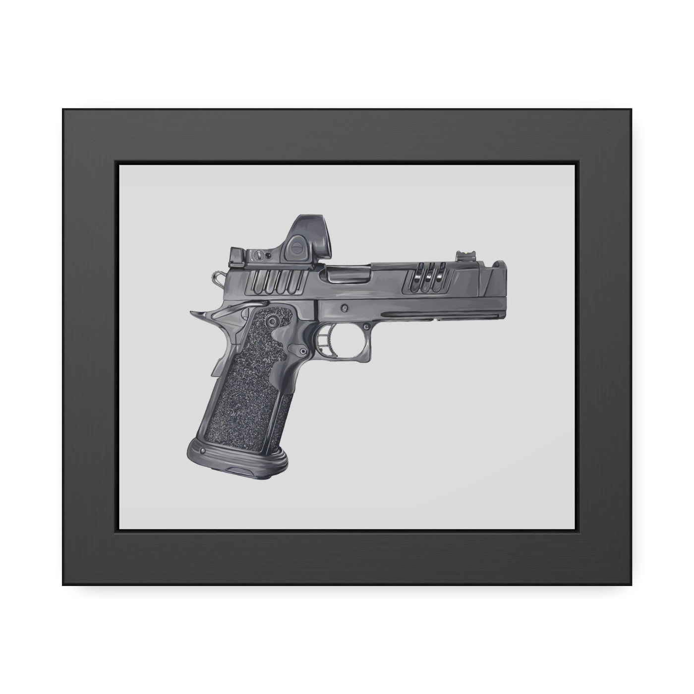 2011 Delta Pistol Painting - Just The Piece - Black Frame - Value Collection