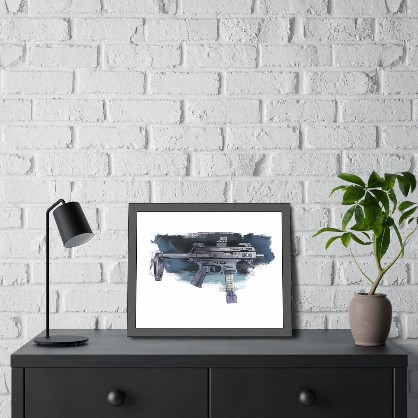 Elite Forces 9mm Carbine Painting - Black Frame - Value Collection