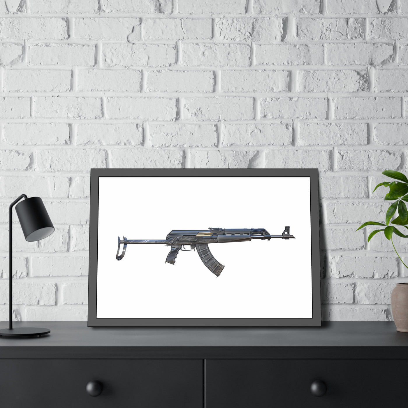 The Paratrooper AK-47 Painting - Just The Piece - Black Frame - Value Line