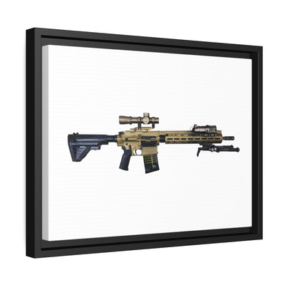 German 7.62x51mm AR10 Battle Rifle Painting - Just The Piece - Black Framed Wrapped Canvas - Value Collection