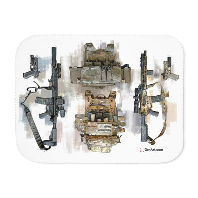 Stay Ready - Tactical Gear - AR15s and Pistols With Plate Carriers Sherpa Blanket