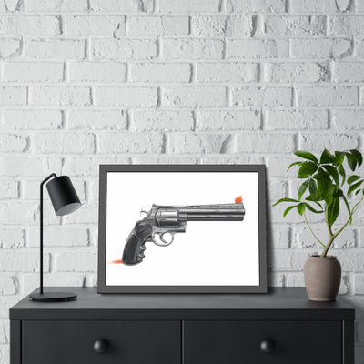 Stainless .44 Mag Revolver Painting - Just The Piece - Black Frame - Value Collection