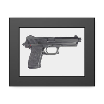 Tactical .45 ACP Poly Pistol Painting - Just The Piece - Black Frame - Value Collection