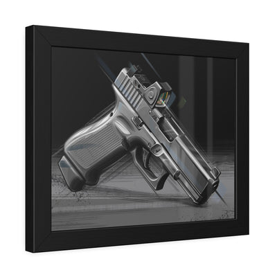 The Last Resort - OG Grey Poly Pistol Painting - Black Frame -Value Collection