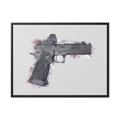 2011 Delta Pistol Painting - Black Framed Wrapped Canvas - Value Collection