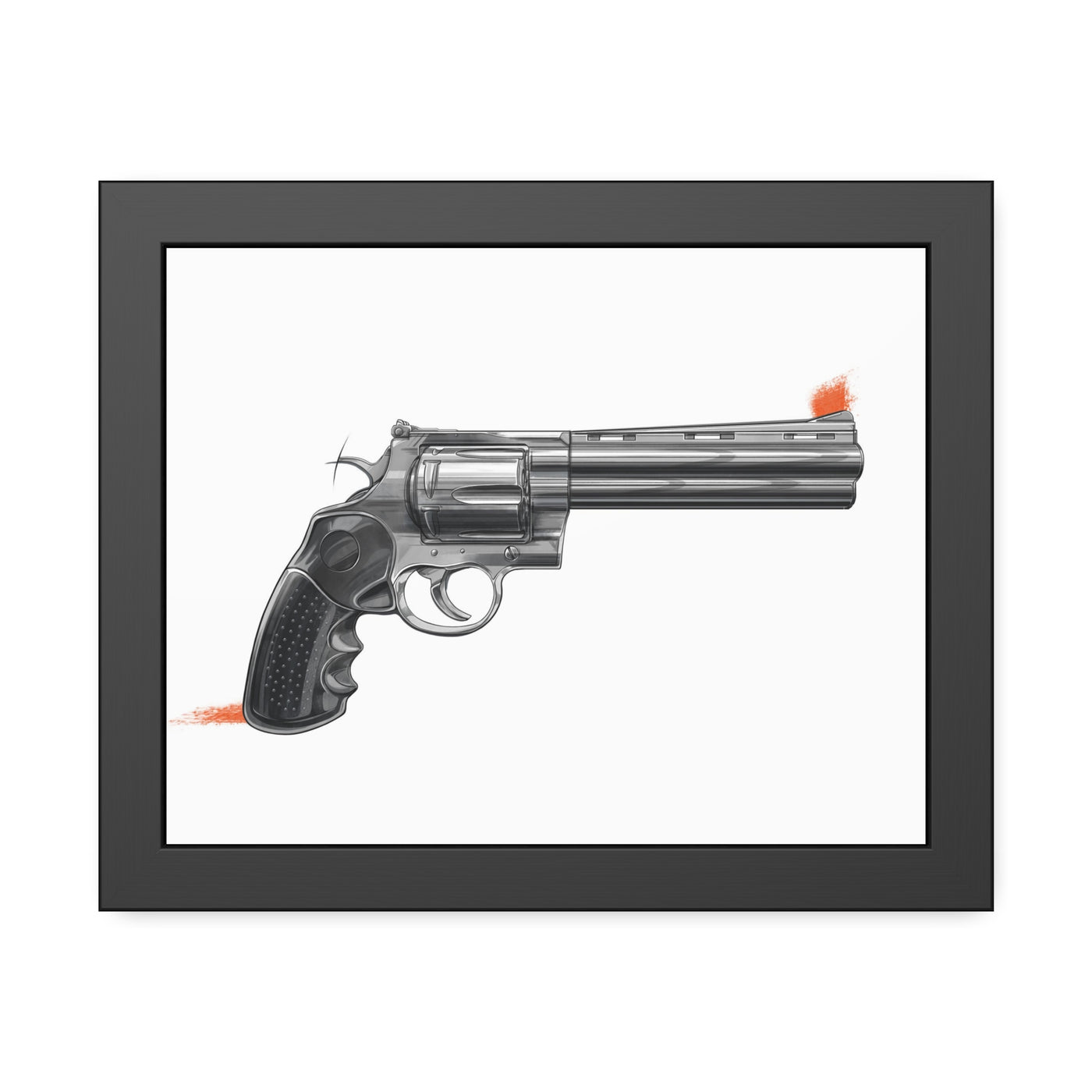 Stainless .44 Mag Revolver Painting - Just The Piece - Black Frame - Value Collection