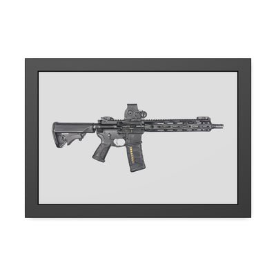 Defending Freedom - AR-15 State Painting - Just The Piece - Black Frame - Value Collection