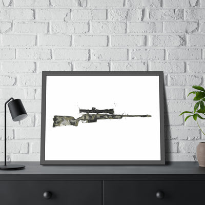 The Harvester - Long Range Hunting Rifle Painting - Just The Piece - Black Frame - Value Collection