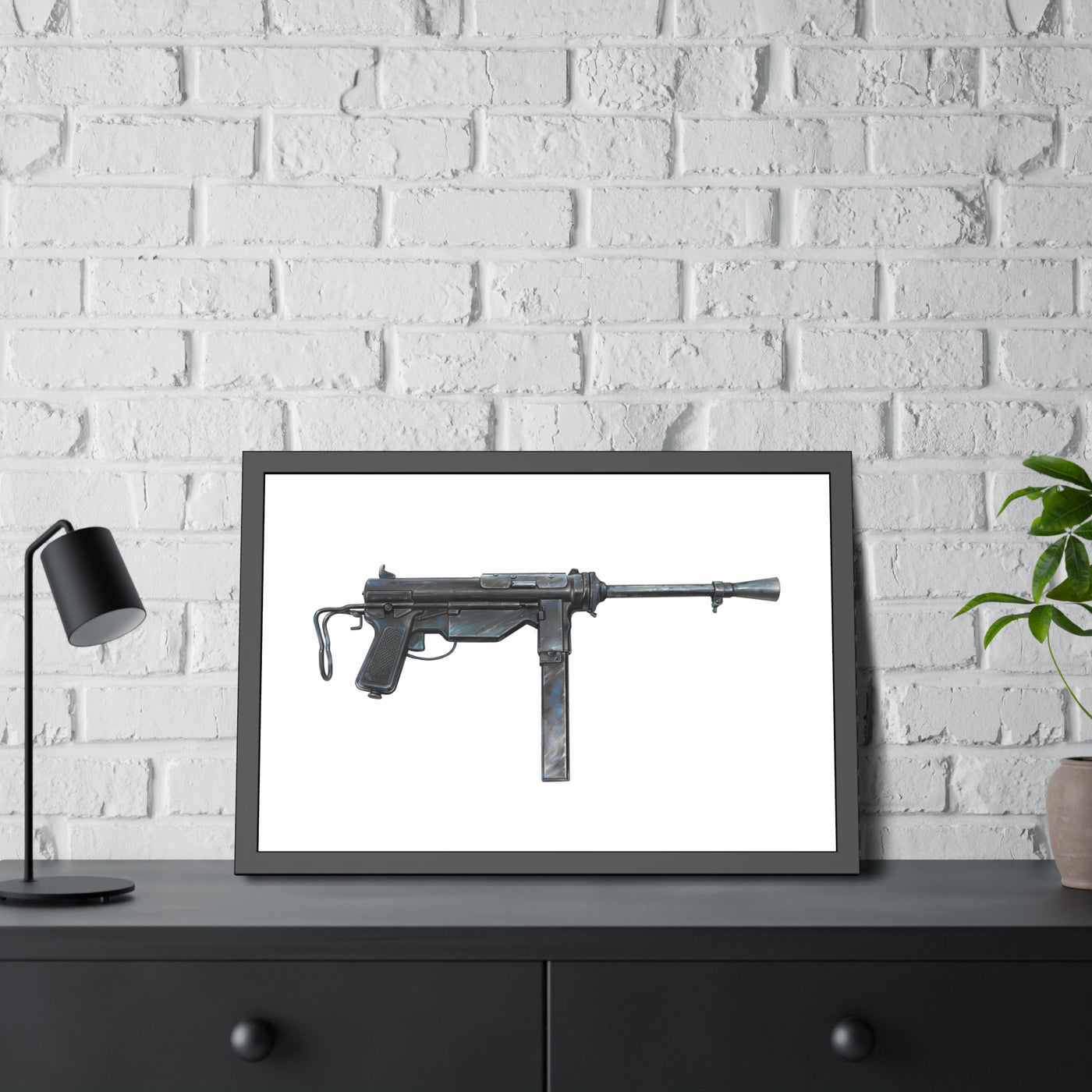 Grease Gun Painting - Just The Piece - Black Frame - Value Collection