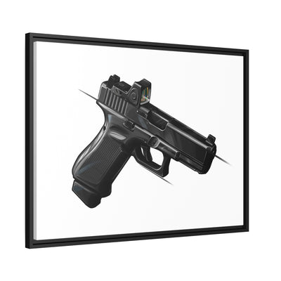 The Last Resort - OG Black Poly Pistol Painting - Just The Piece - Black Framed Wrapped Canvas - Value Collection