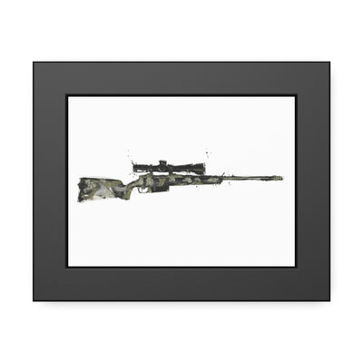 The Harvester - Long Range Hunting Rifle Painting - Just The Piece - Black Frame - Value Collection