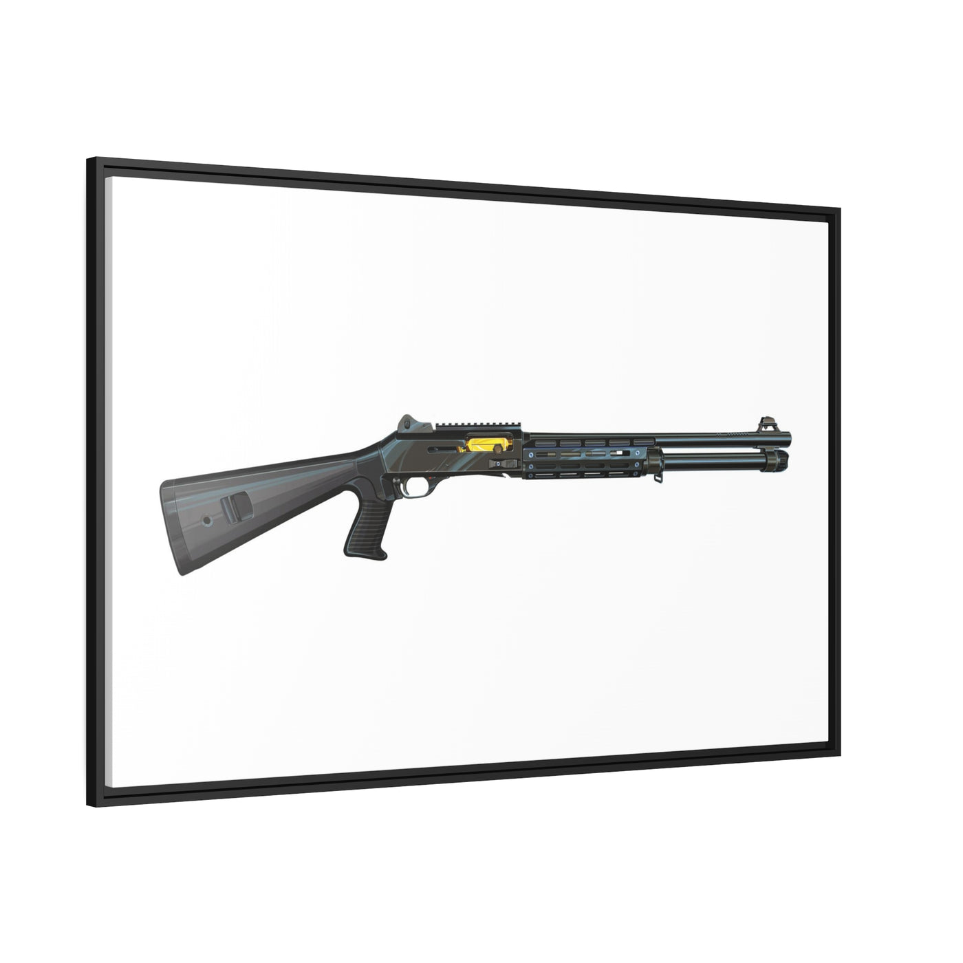 Special Ops Shotgun 12 Gauge Painting - Just the Piece - Black Framed Wrapped Canvas - Value Collection