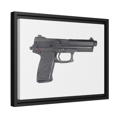 Tactical .45 ACP Poly Pistol Painting - Just The Piece - Black Framed Wrapped Canvas - Value Collection