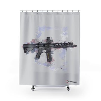 Defending Freedom - Arizona - AR-15 State Shower Curtains - White State